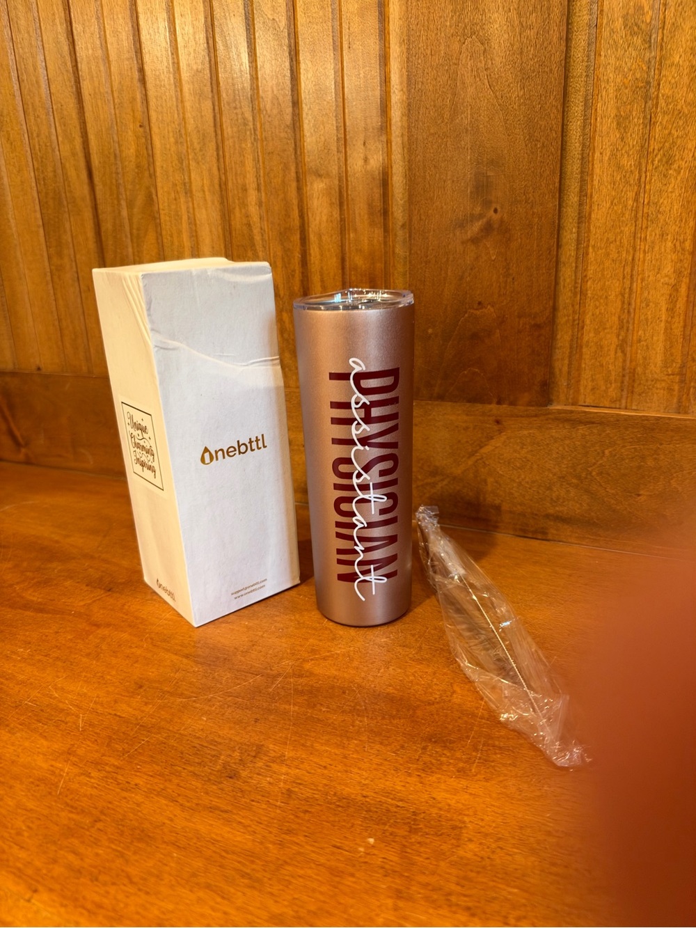 Rose Gold Stainless Tumbler for Physician Assistant